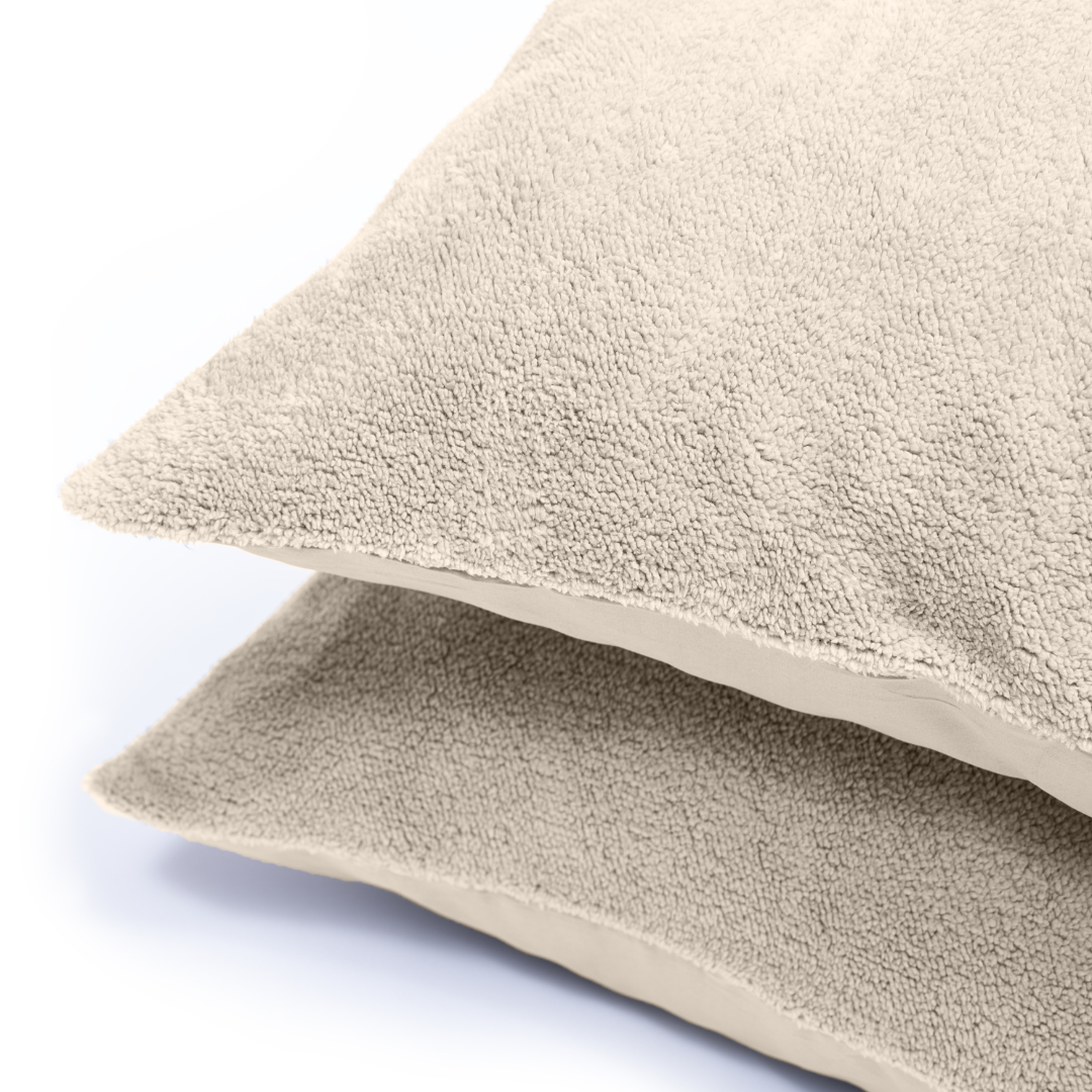 Teddy Kussensloop Set van 2 - Creme