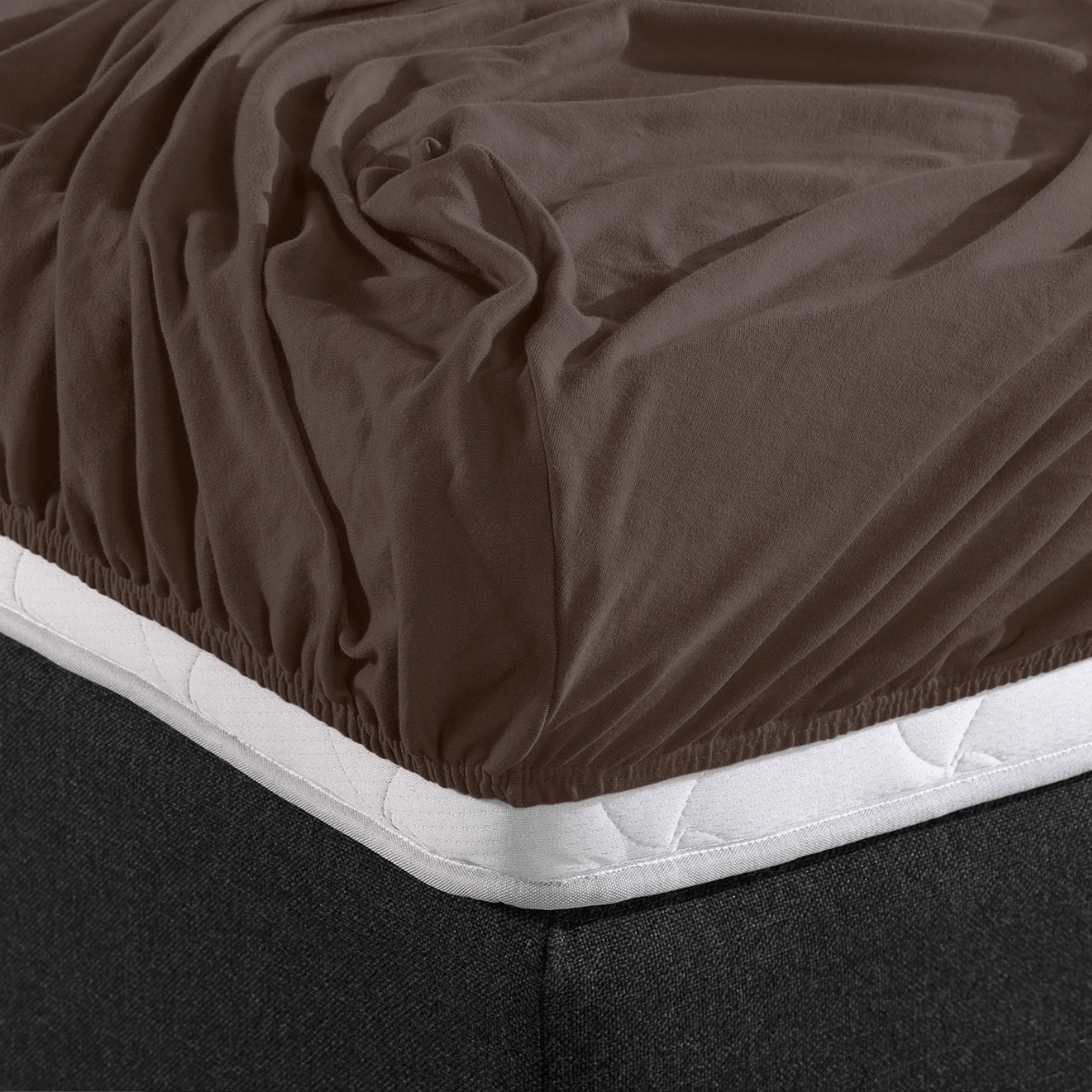 Hoeslaken Enkel Jersey Deep Taupe