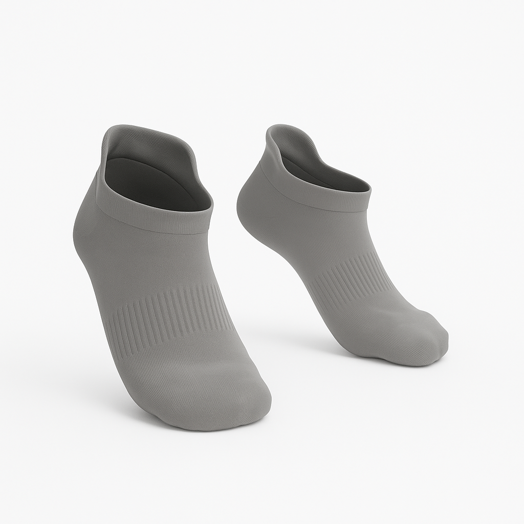 Padded Stretch Diabetic Ankle Socks - Grey