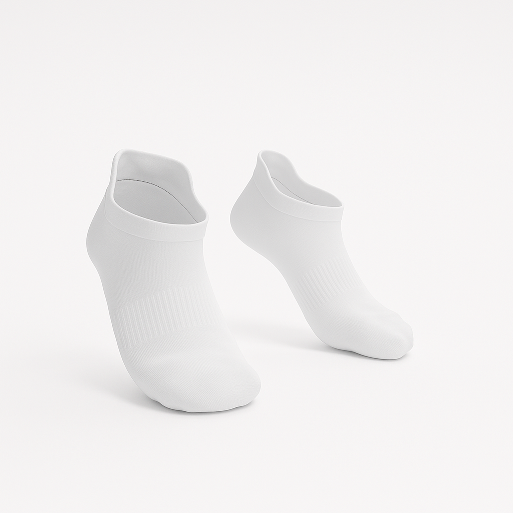 Padded Stretch Diabetic Ankle Socks - White