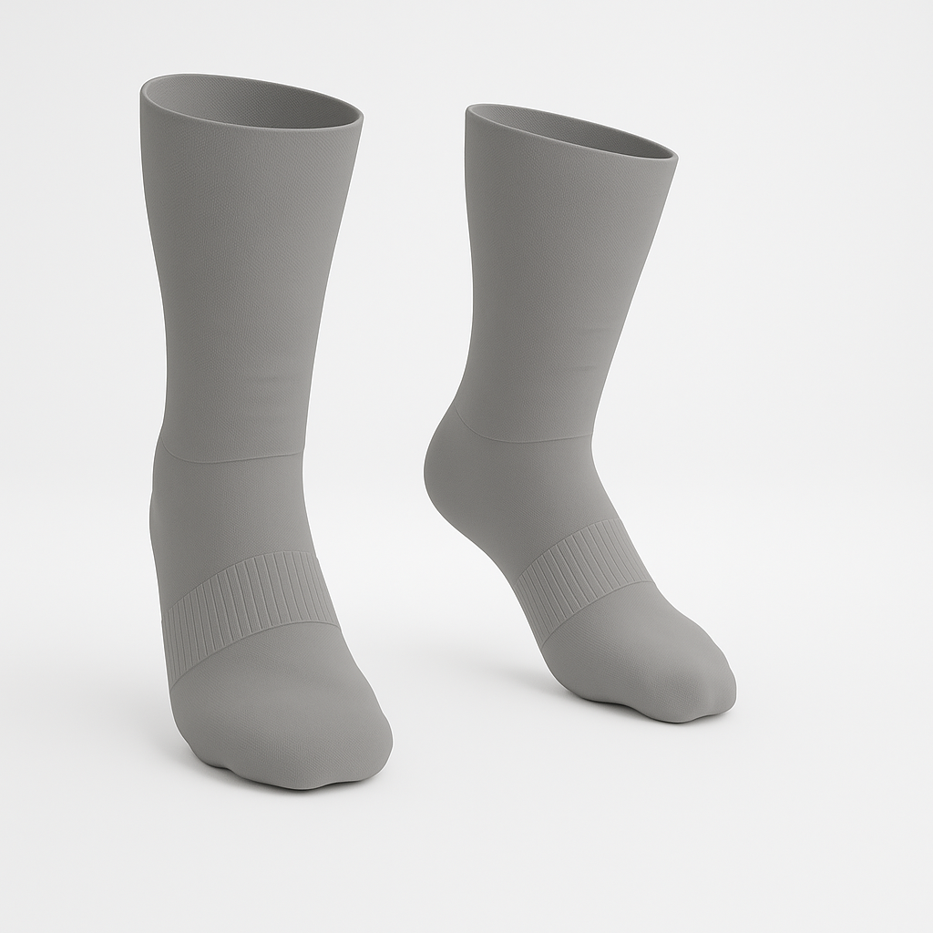 Padded Stretch Diabetic Crew Socks - Grey