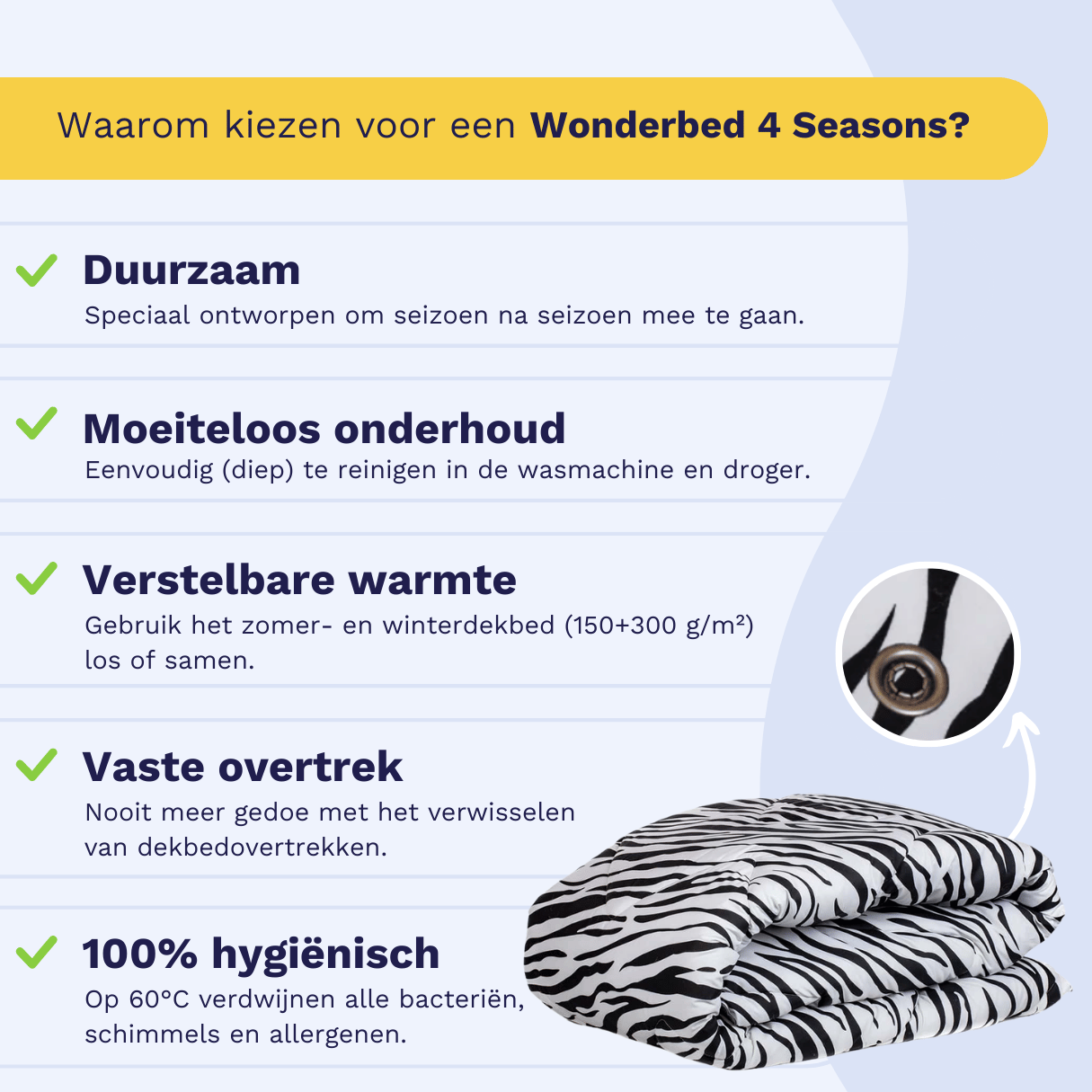 Zelesta Wonderbed 4 Seasons Double - Zebra Skin
