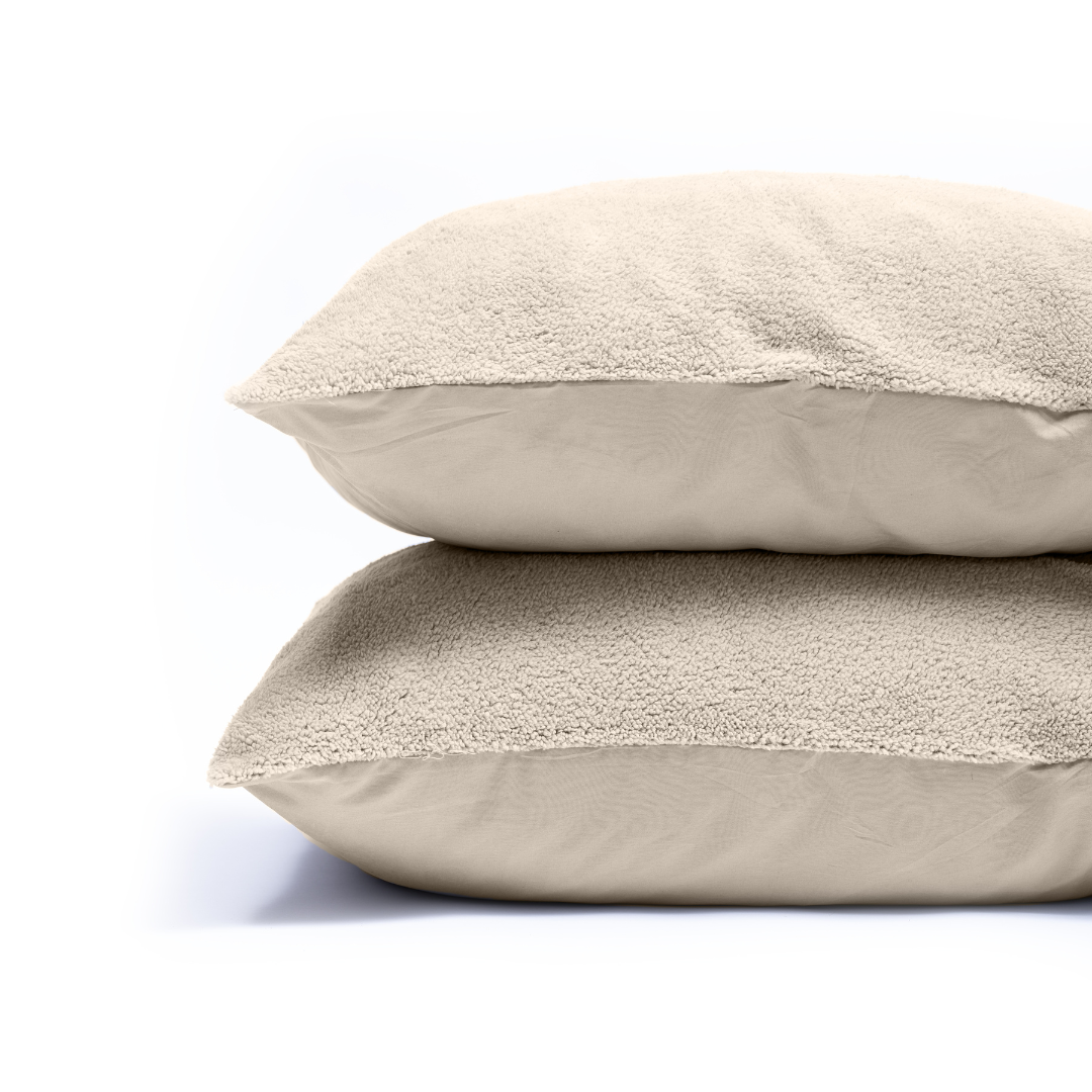 Teddy Kussensloop Set van 2  - Creme