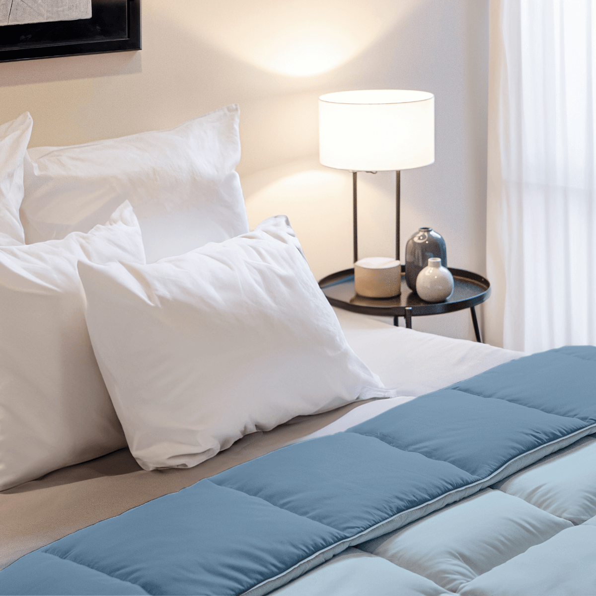Zelesta Percale Cottonbed Katoen - Sky Blue & Navy Blue