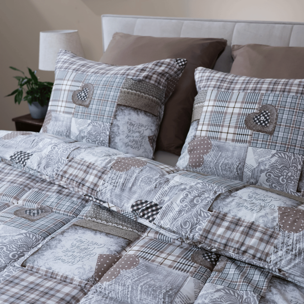 Zelesta Wonderbed Kussensloop Set van 2  - Patchwork Hearts