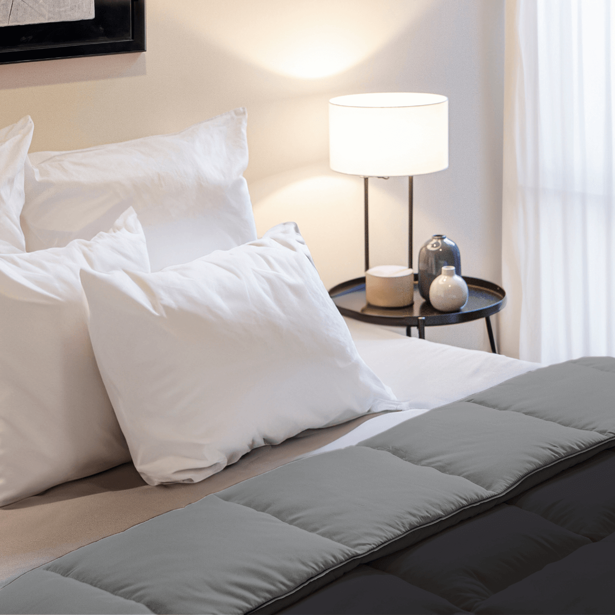 Zelesta Percale Cottonbed Katoen - Black & Anthracite