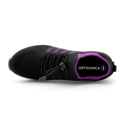 Ortho Stretch Cushion Shoes - Black Purple