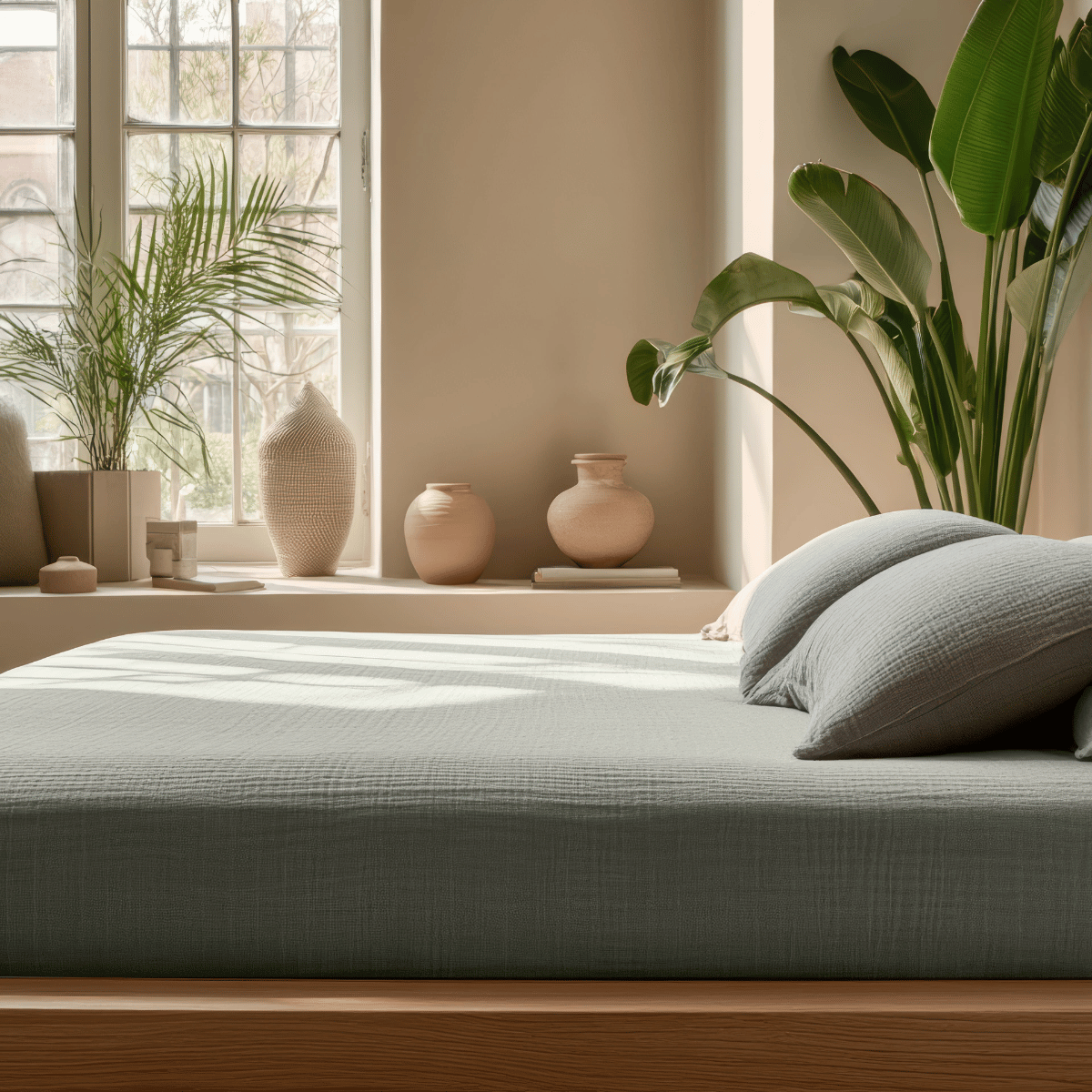 Mousseline Hoeslaken - Green