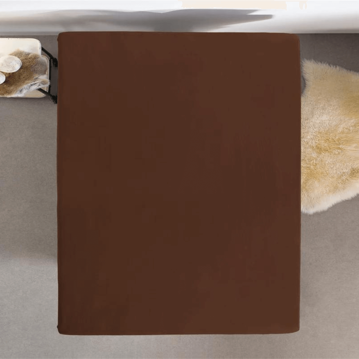 Hoeslaken Dubbel Jersey Bruin