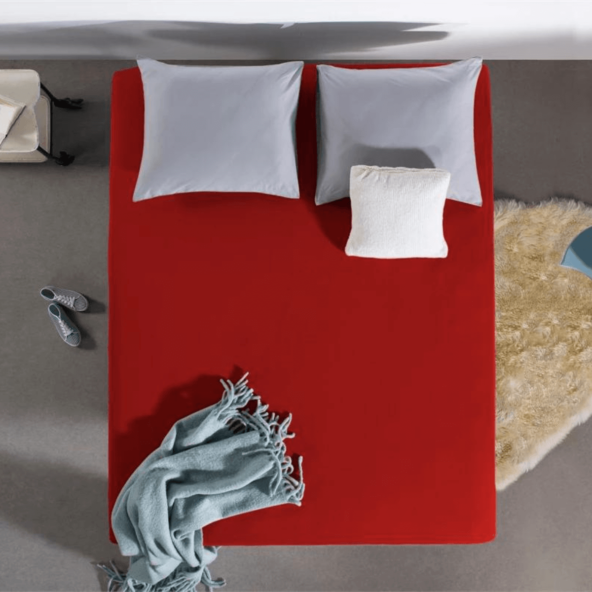 Hoeslaken Dubbel Jersey Rood