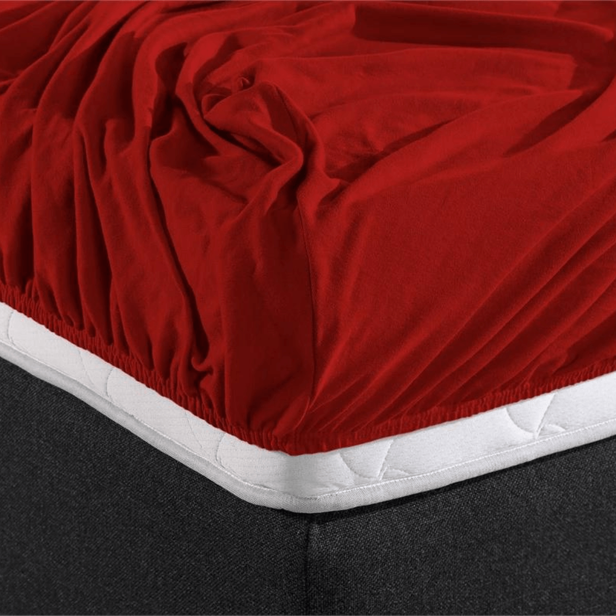 Hoeslaken Dubbel Jersey Rood