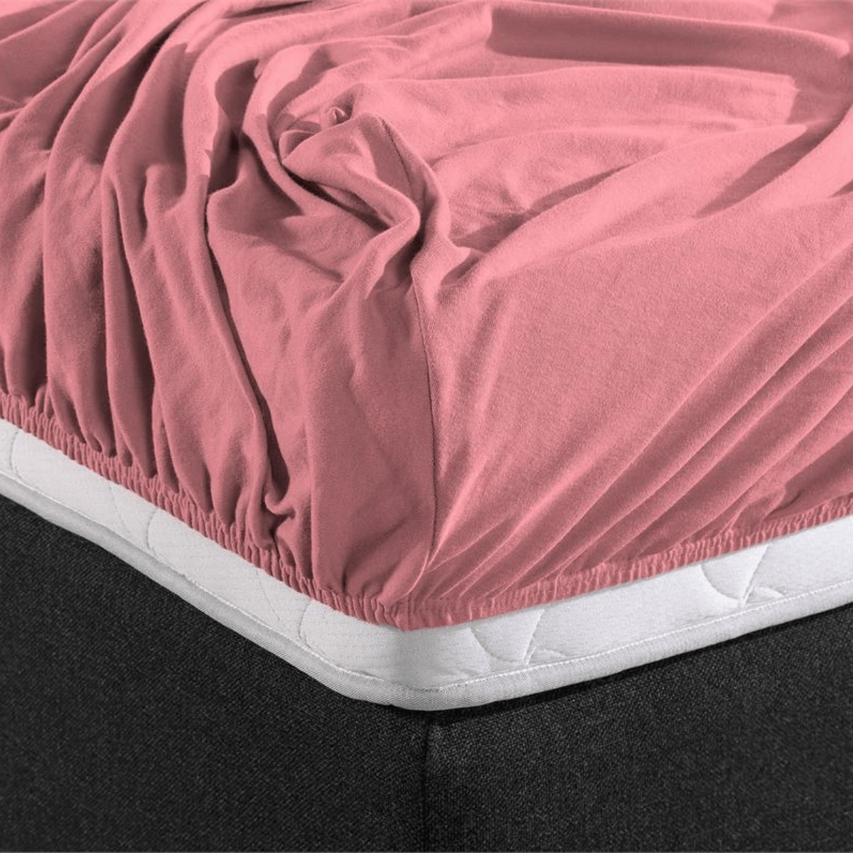 Hoeslaken Dubbel Jersey Roze