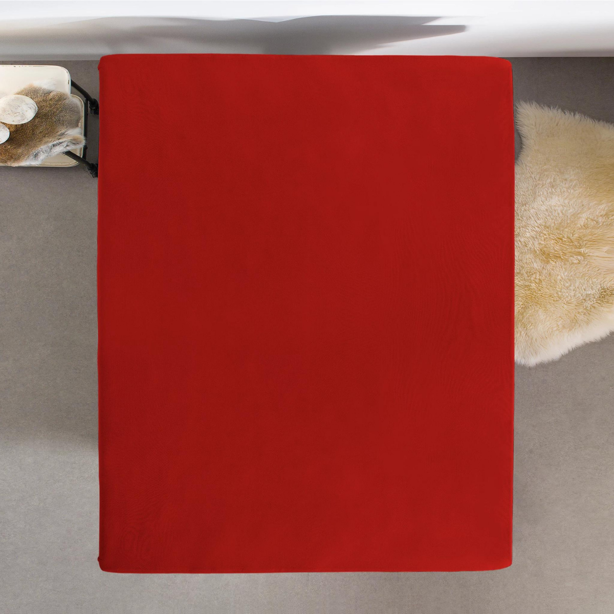 Hoeslaken Enkel Jersey Rood