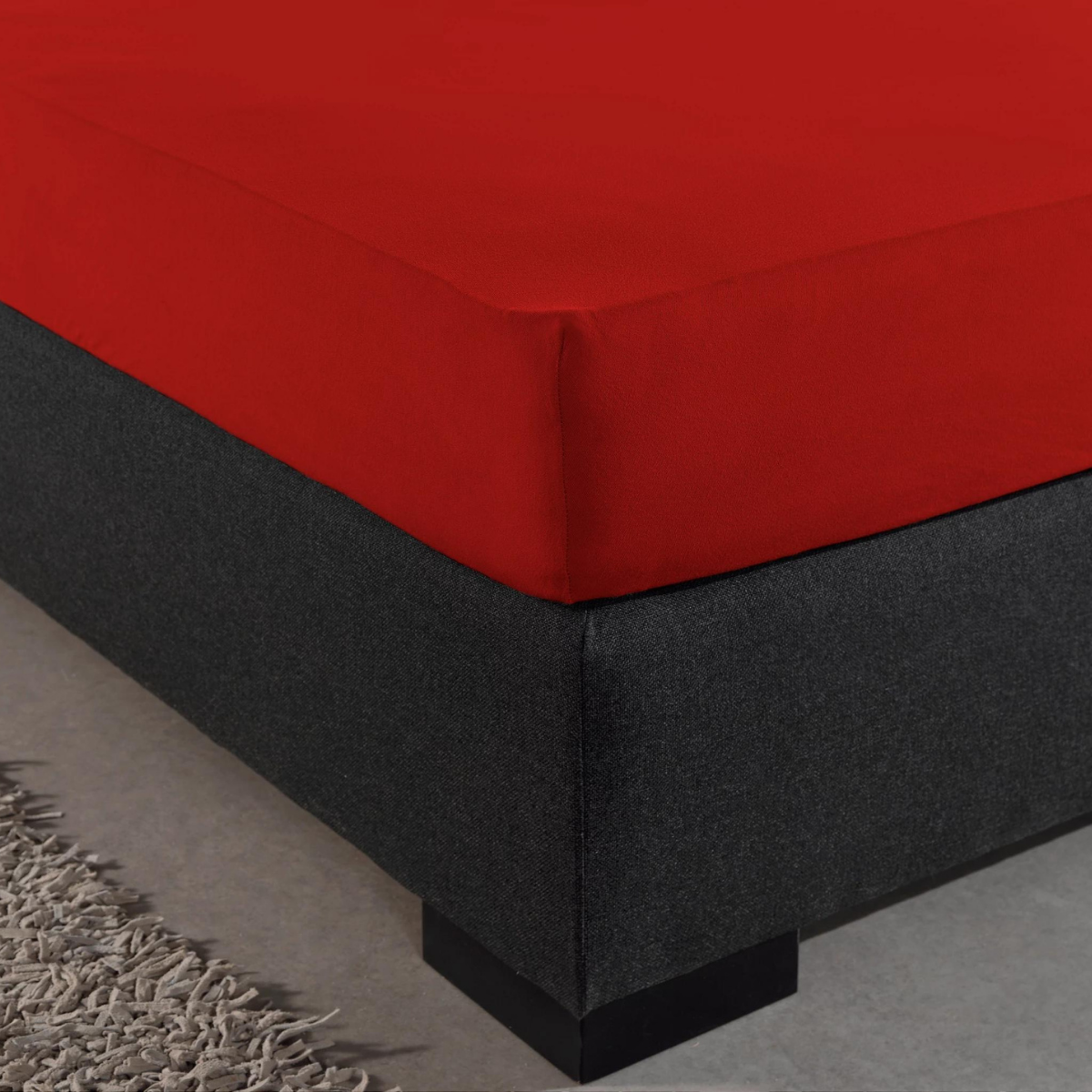 Hoeslaken Enkel Jersey Rood