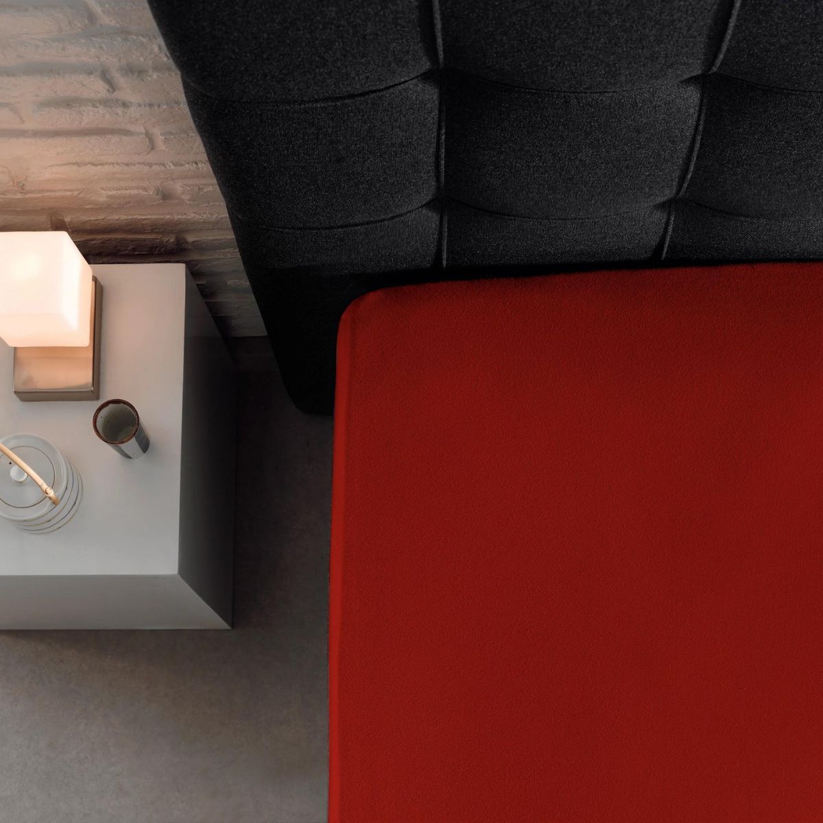 Hoeslaken Enkel Jersey Rood