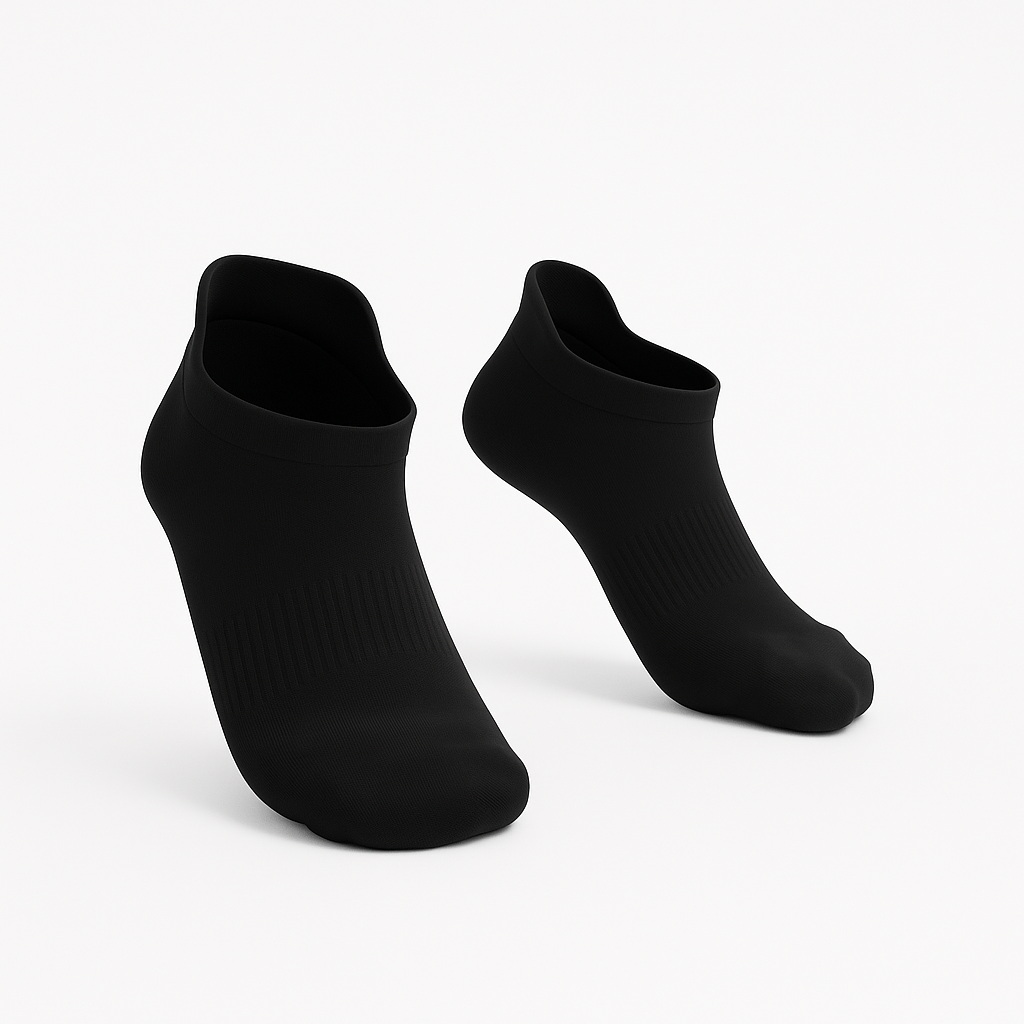 Padded Stretch Diabetic Ankle Socks - Black