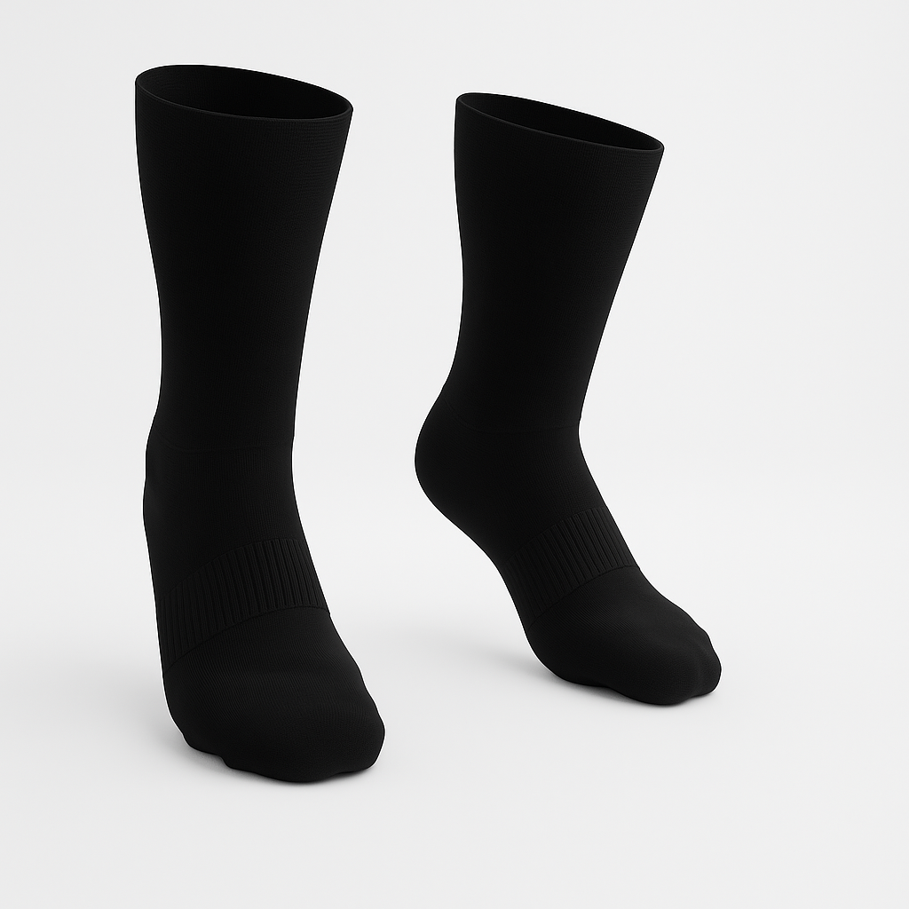 Padded Stretch Diabetic Crew Socks - Black