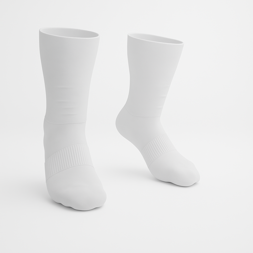 Padded Stretch Diabetic Crew Socks - White