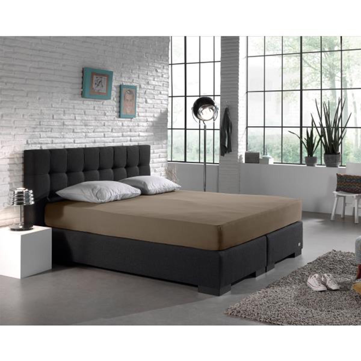 Hoeslaken Dubbel Jersey Taupe