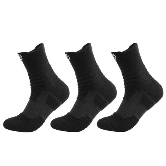 Black Breathable Crew Socks - 3 Pack