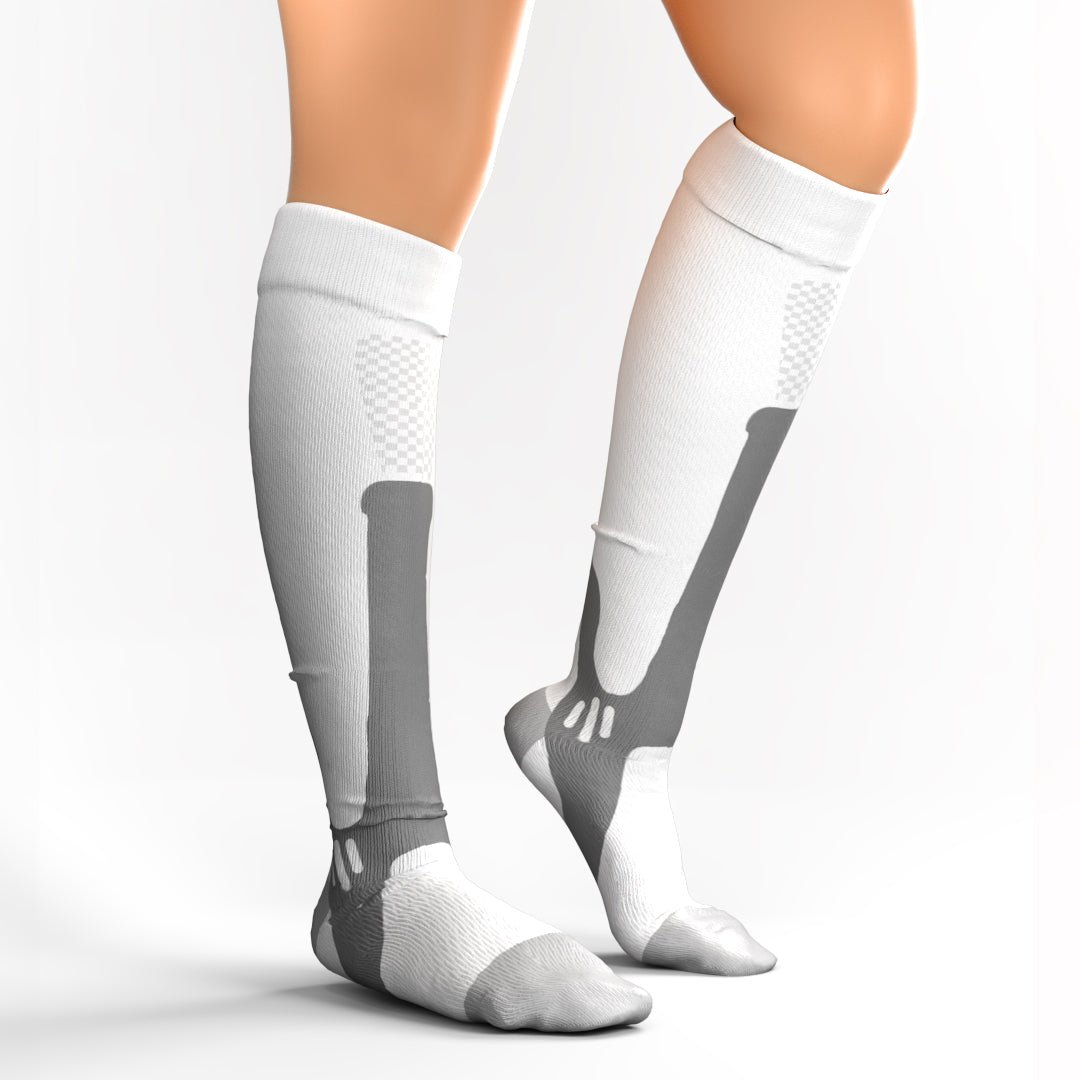 Compression Socks - White Grey