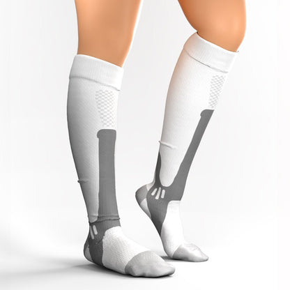 Compression Socks - White Grey