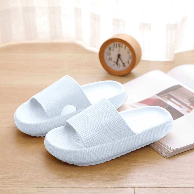 Heel Support Cushion Slides - White