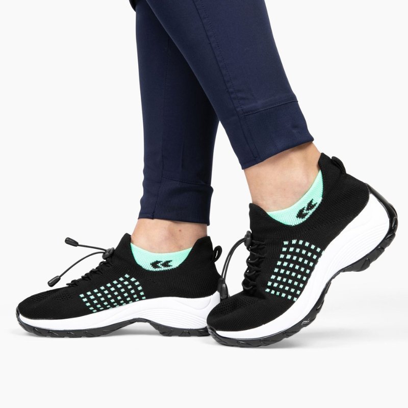 Ortho Stretch Cushion Shoes - Black Sky Blue