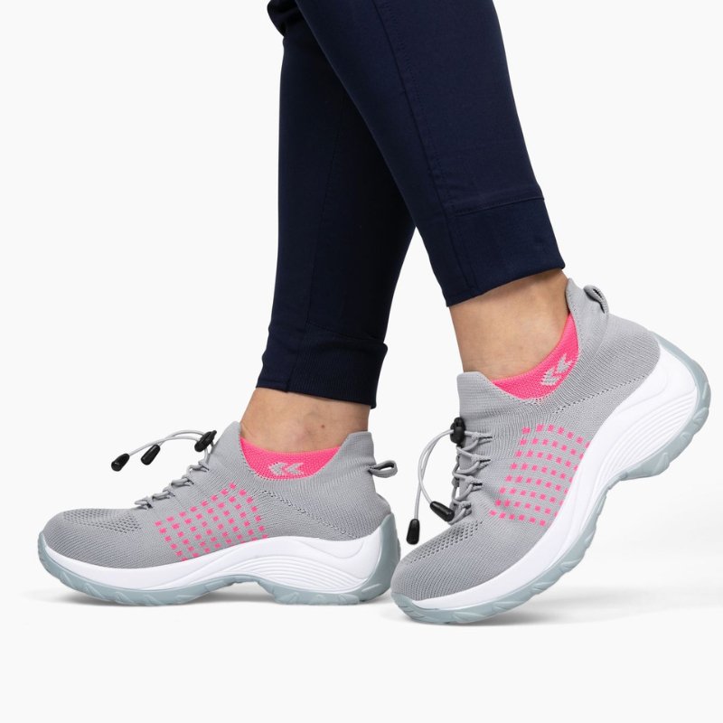 Ortho Stretch Cushion Shoes - Gray Pink