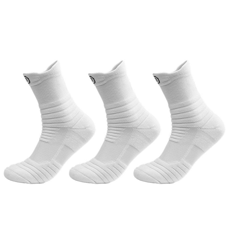 White Non-Slip Healthcare Worker Breathable Ankle Socks - 3 Pairs